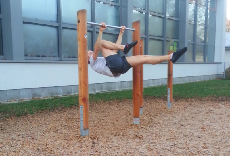 Me performing a One Legged Front Lever