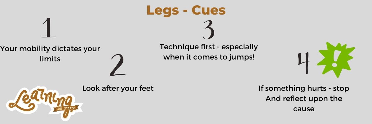 This infopost shows the important cues for this legs workout.
