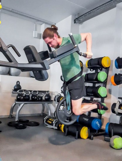 This image shows me doing some weighted dips.