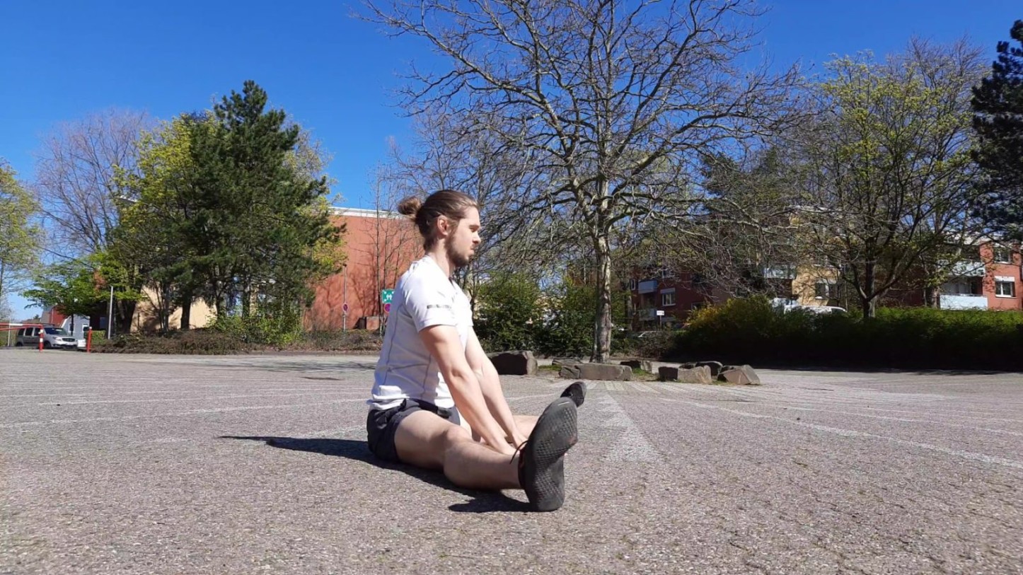 This is the post image of my post:"How to learn the pancake stretch and improve your straddle flexibility."