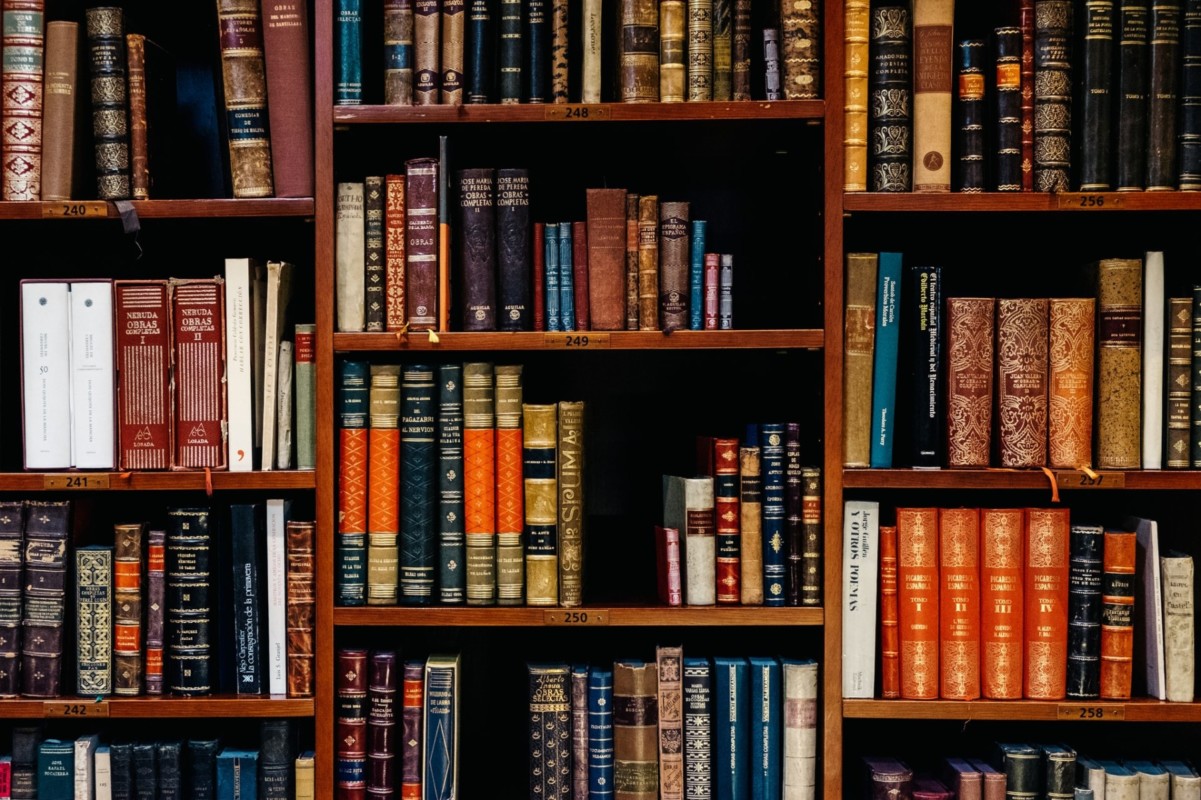 This image shows a library full of books and knowlede.